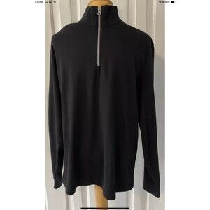 Robert Graham Mens Lg Black Long Sleeve 1/4 Quarter Zip Pullover Shirt/Top